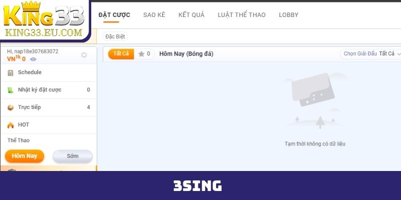 Kết quả bóng đá 3Sing - Tỷ lệ kèo 3Sing Sportsbook mới nhất - JOKITA
