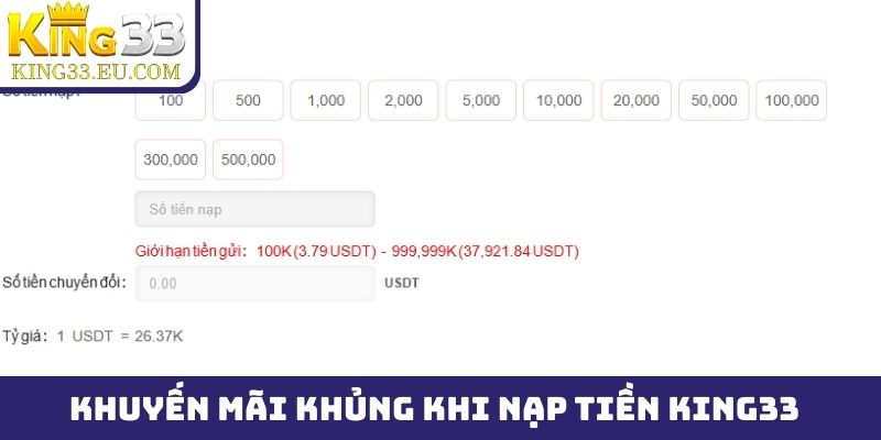 Nạp tiền King33 nhận ngay ưu đãi 100% cho thành viên mới - JOKITA