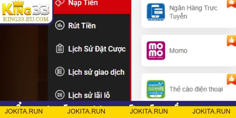 Quy trình rút tiền King33 siêu tốc, chỉ 1 phút là có tiền - JOKITA