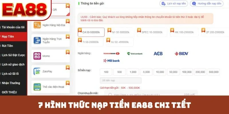 Hướng Dẫn Nạp Tiền EA88 - 7 Cổng Thanh Toán Siêu Tiện Lợi - JOKITA